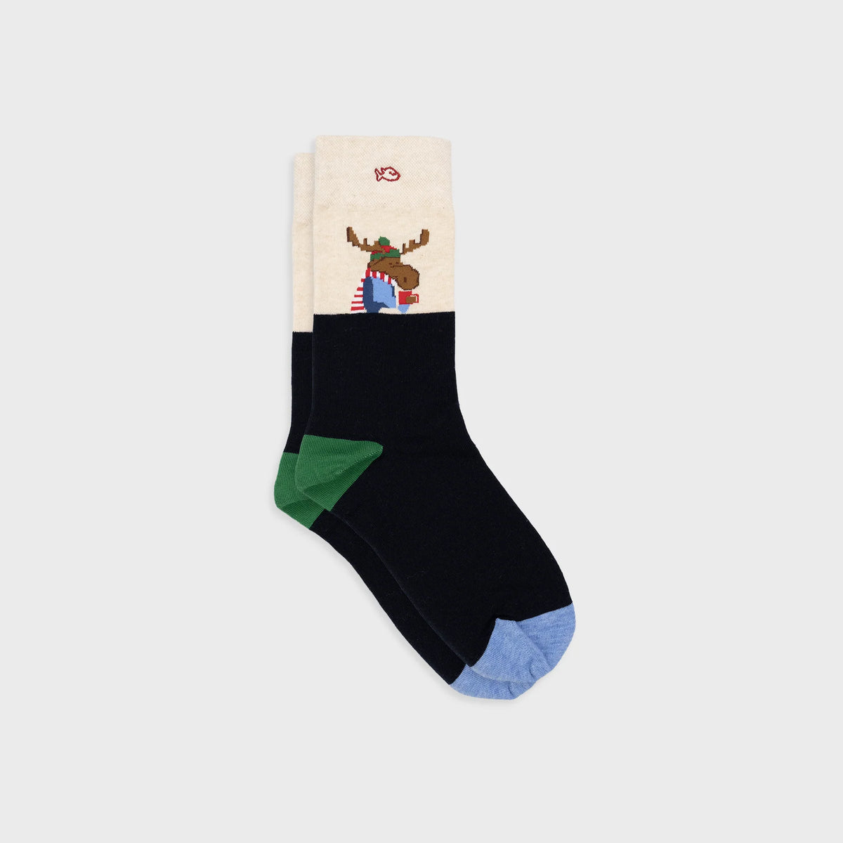 Chaussettes à motifs - Renne café - Taille 41/46