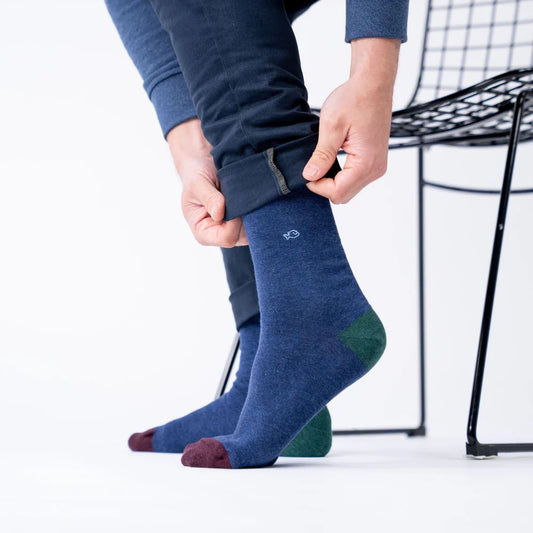 Chaussettes Unies - Marine chiné - Taille 41/46