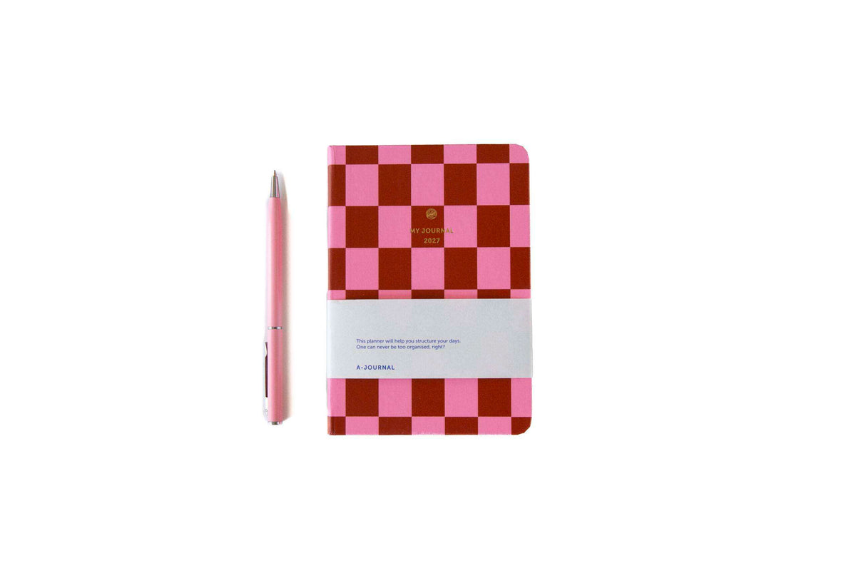 Agenda A6 2027 - Pink red checkered