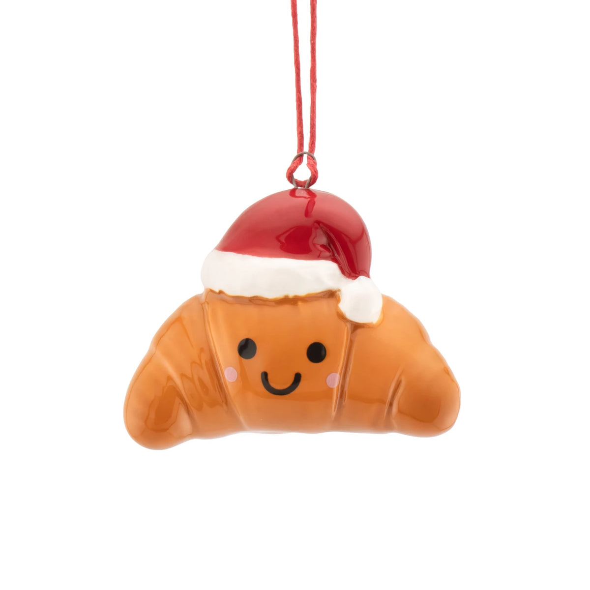 Décoration à suspendre - Croissant à bonnet en céramique