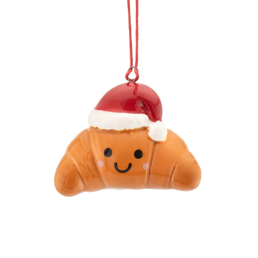 Décoration à suspendre - Croissant à bonnet en céramique