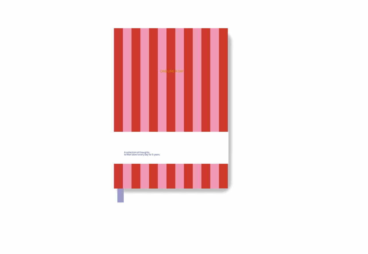 Journal Une ligne par jour - Stripes pink/red