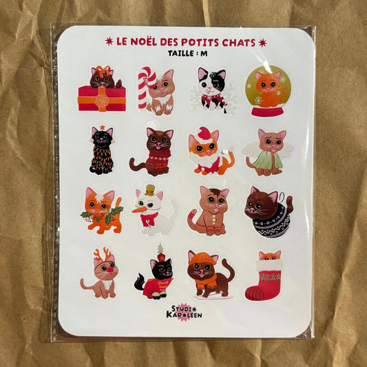 Planche de stickers - Le joyeux Noël des potits chats