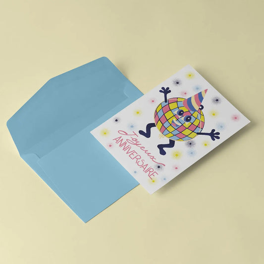 Carte anniversaire Disco