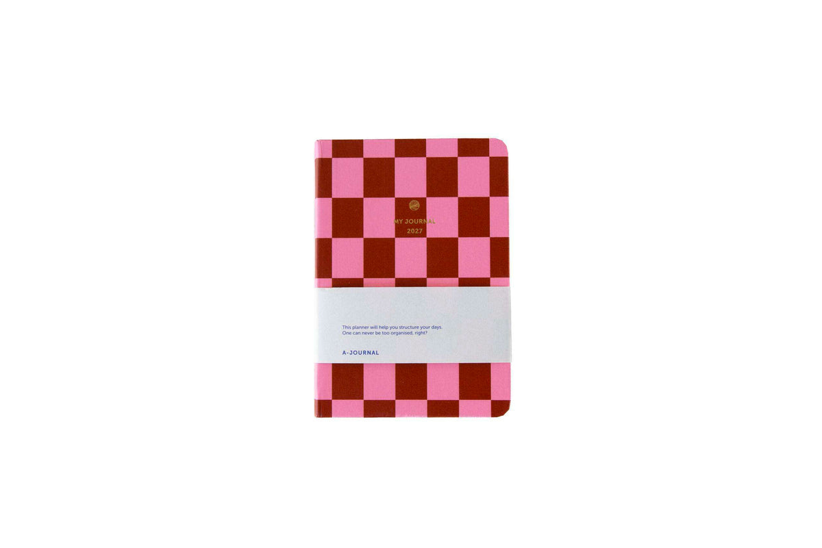 Agenda A6 2027 - Pink red checkered