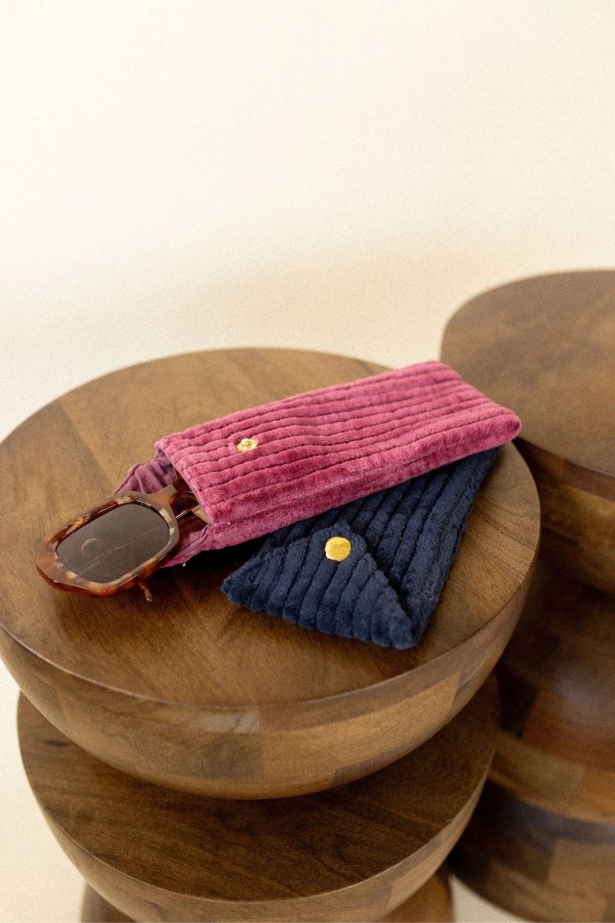 Pochette Sunny - Velours côtelé cherry