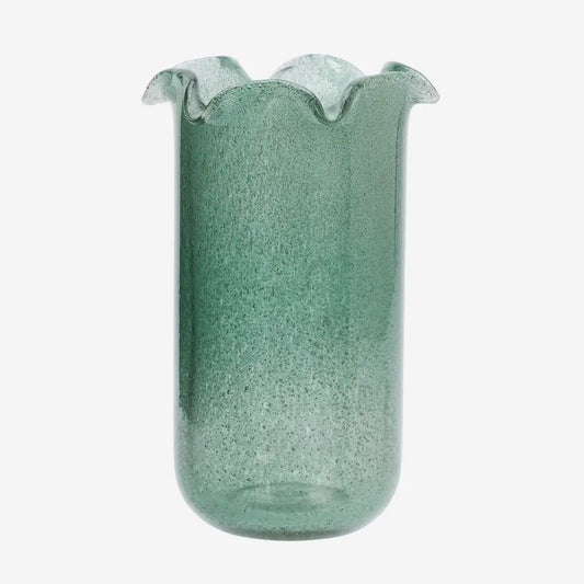 Vase collerette en verre - Green frosted — Madam Stoltz , Lyon