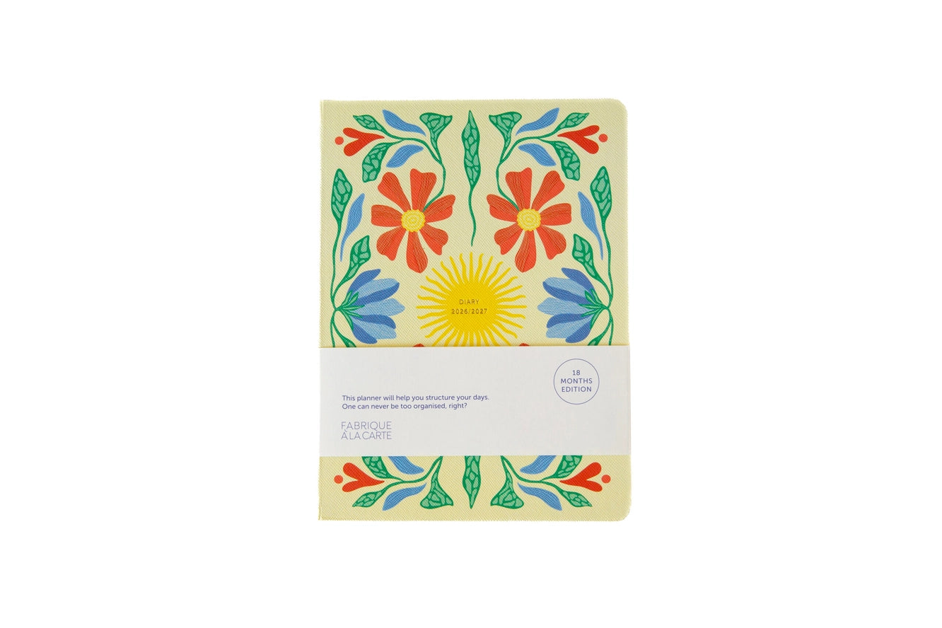 Agenda scolaire 18 mois 2026/2027 - Sun yellow