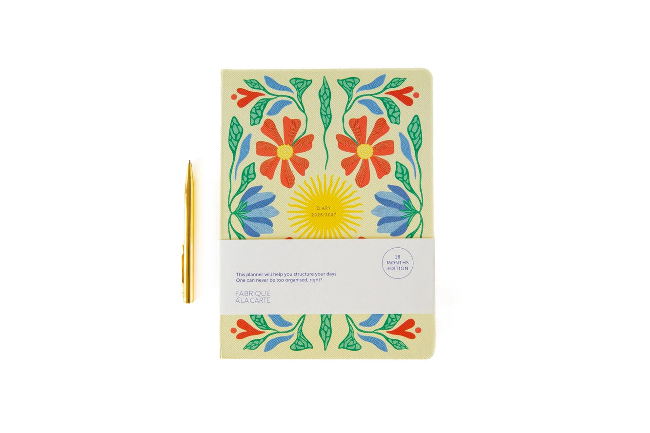 Agenda scolaire 18 mois 2026/2027 - Sun yellow