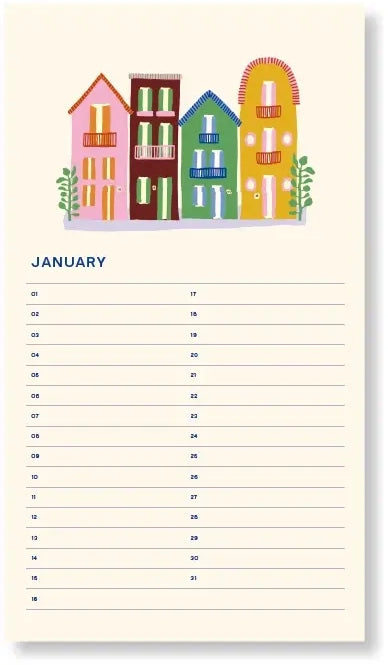 Calendrier d'anniversaires - Flowers beige
