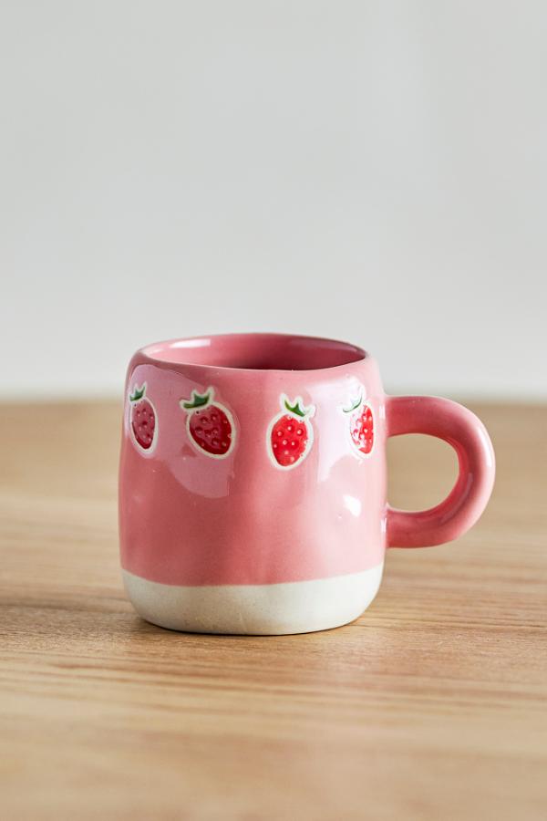 Tasse Millie - Fraises fond rose
