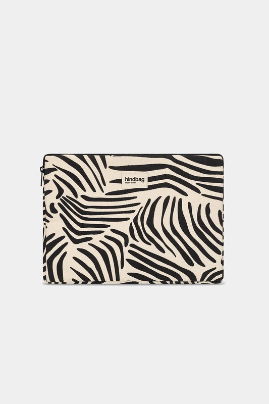 Housse d'ordinateur Ava M - Zèbre écru