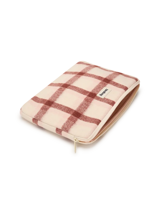 Housse d'ordinateur Ava M - Tartan rose