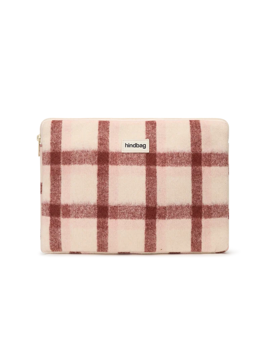 Housse d'ordinateur Ava S - Tartan rose