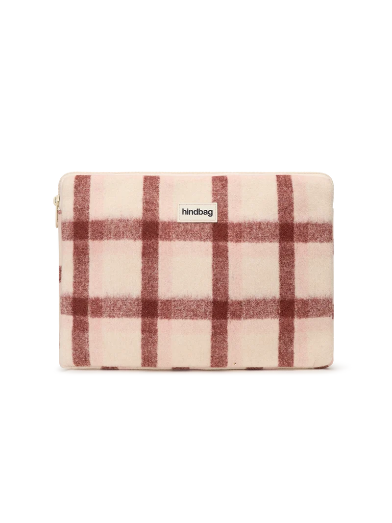 Housse d'ordinateur Ava M - Tartan rose