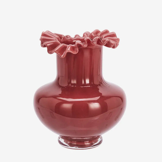 Vase collerette en verre - Maroon — Madam Stoltz , Lyon
