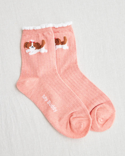Chaussettes Chien rose
