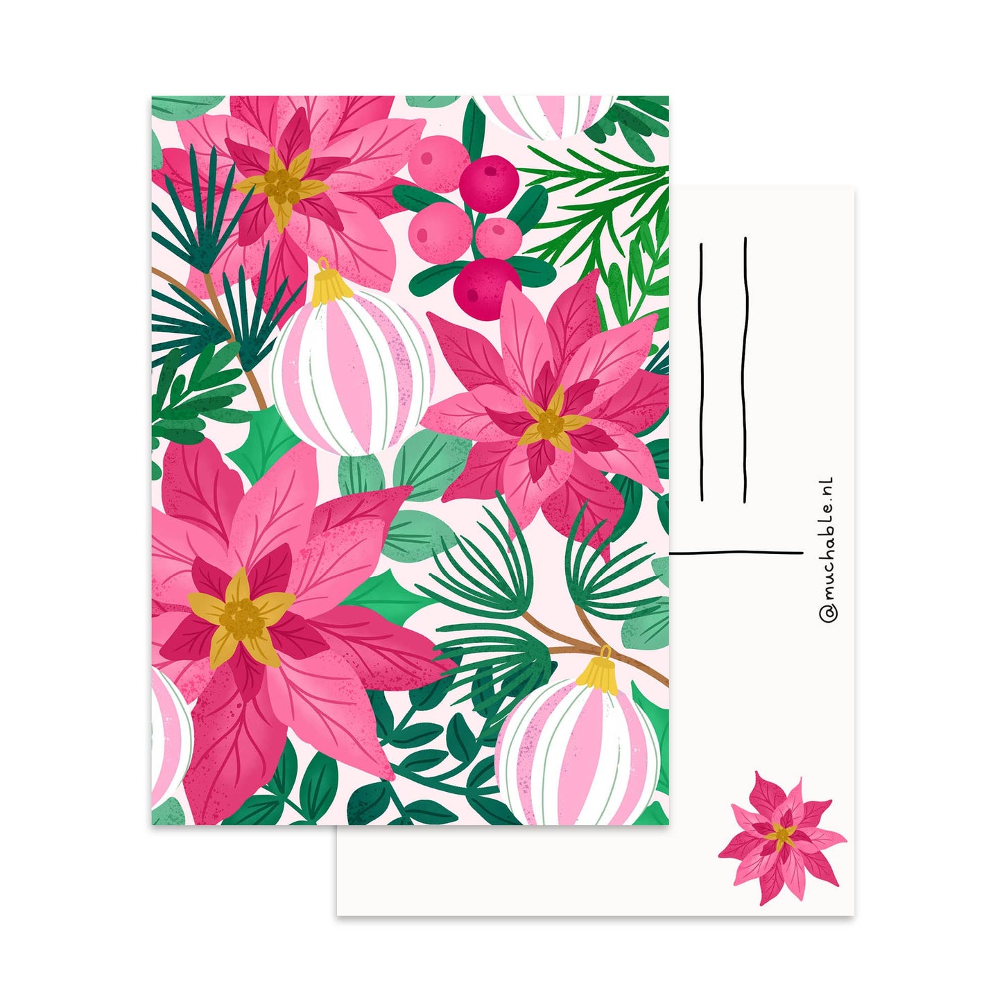 Carte postale - fleurs et ornement