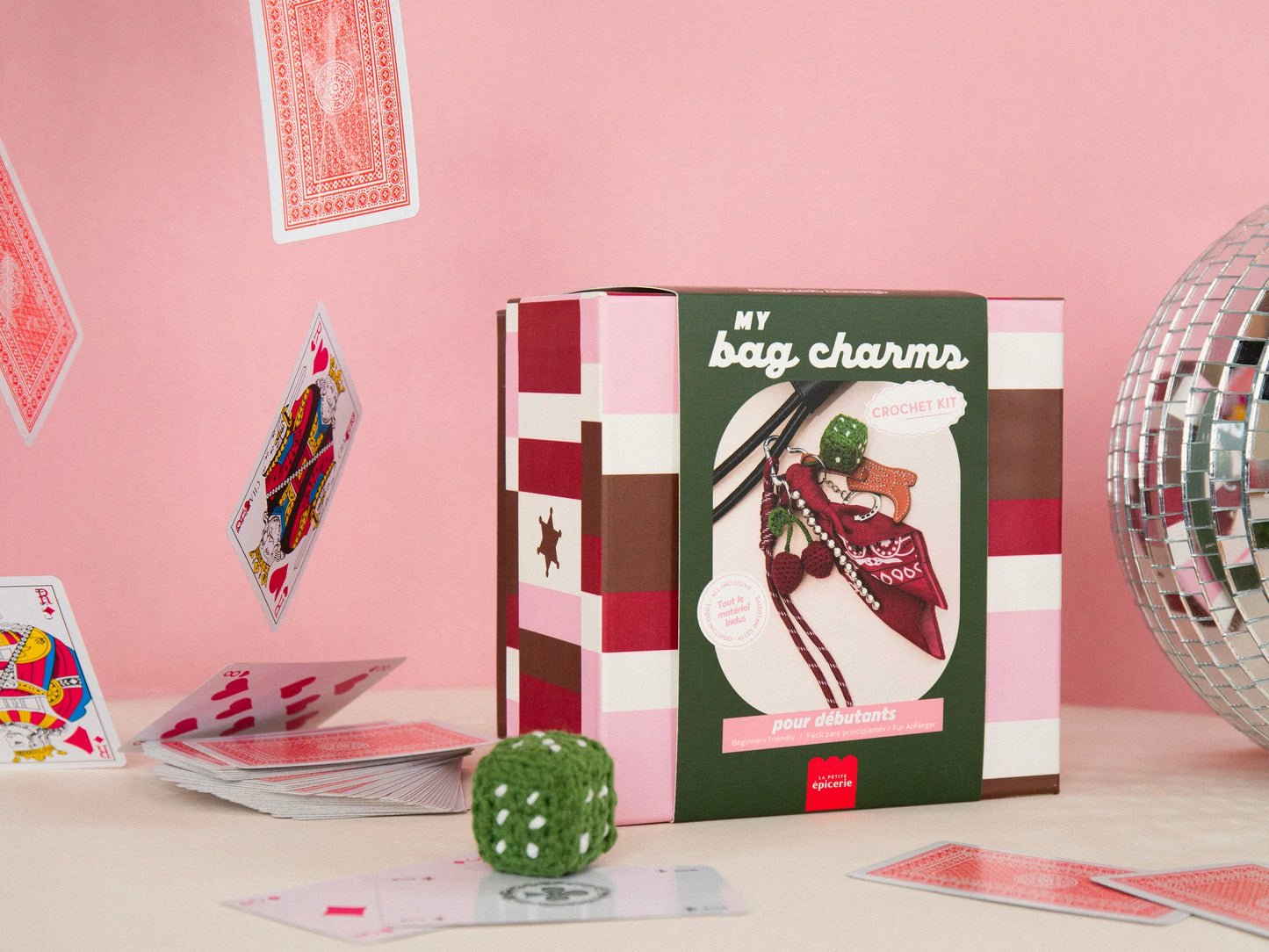 Kit crochet pour débutant - Bag Charms - Cherry cowboy