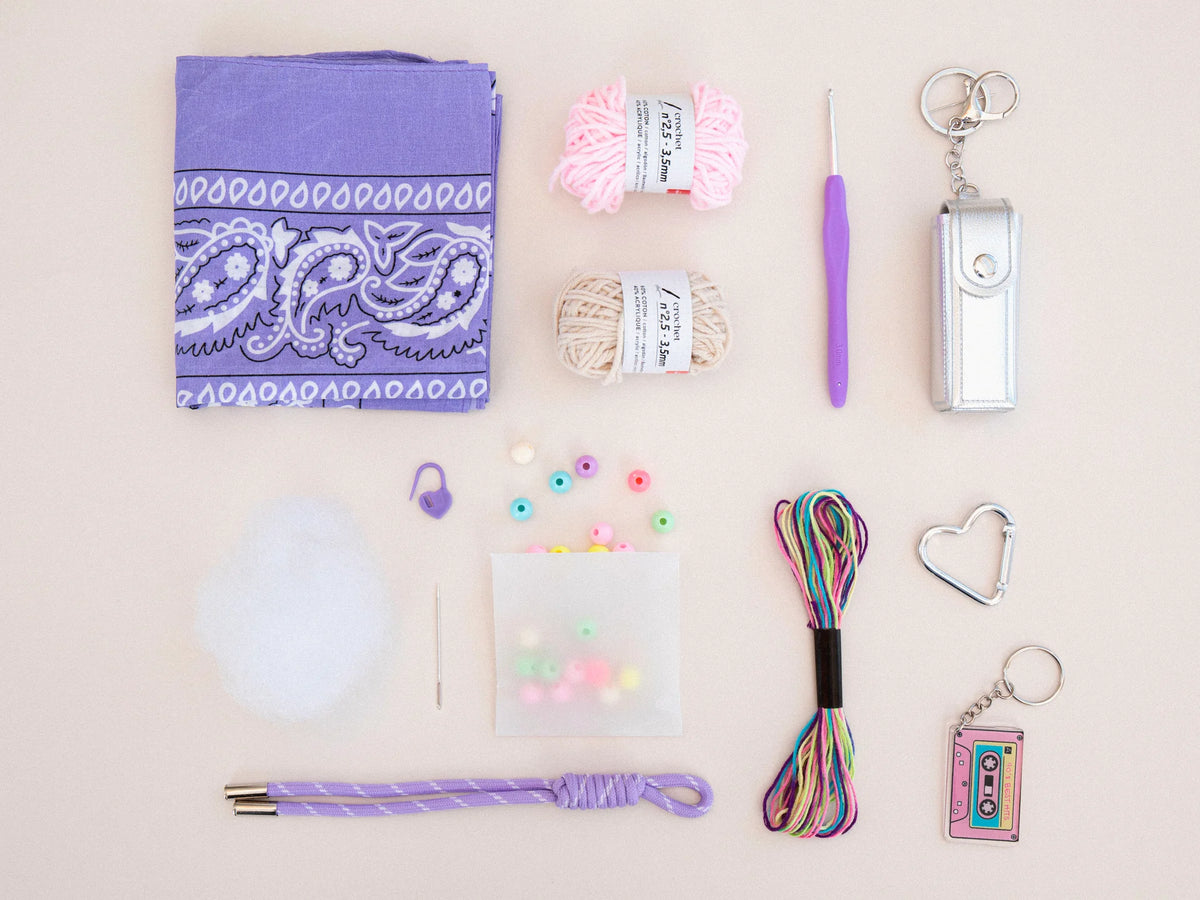 Kit crochet pour débutant - Bag Charms - Pop mood