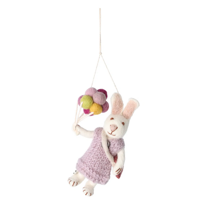 Lapin blanc avec ballons - Girl