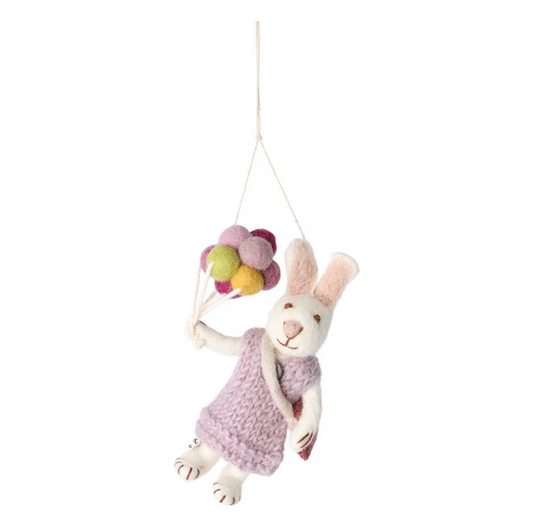 Lapin blanc avec ballons - Girl