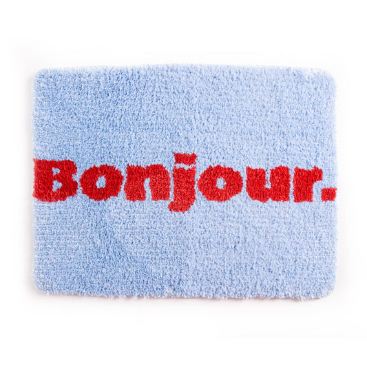 Tapis de bain - Bonjour bleu