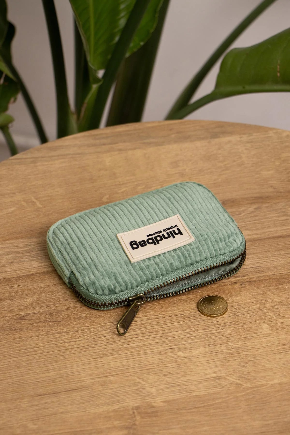 Porte-monnaie Lili - Velours vert d'eau