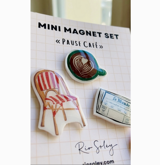 Lot de 3 aimants - Pause café