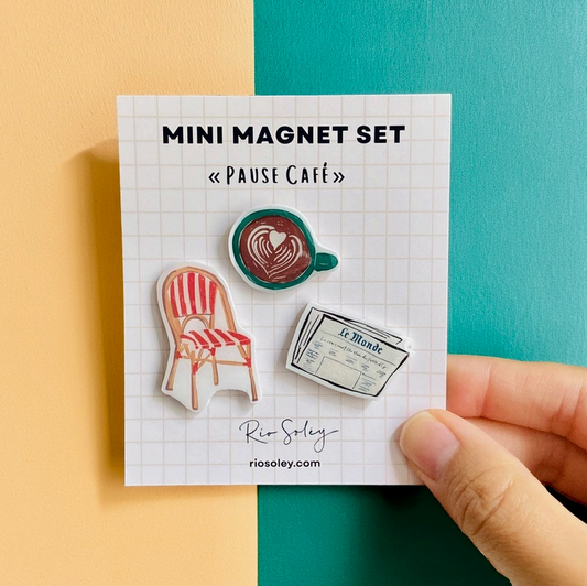 Lot de 3 aimants - Pause café