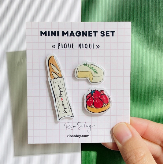 Lot de 3 aimants - Pique-nique