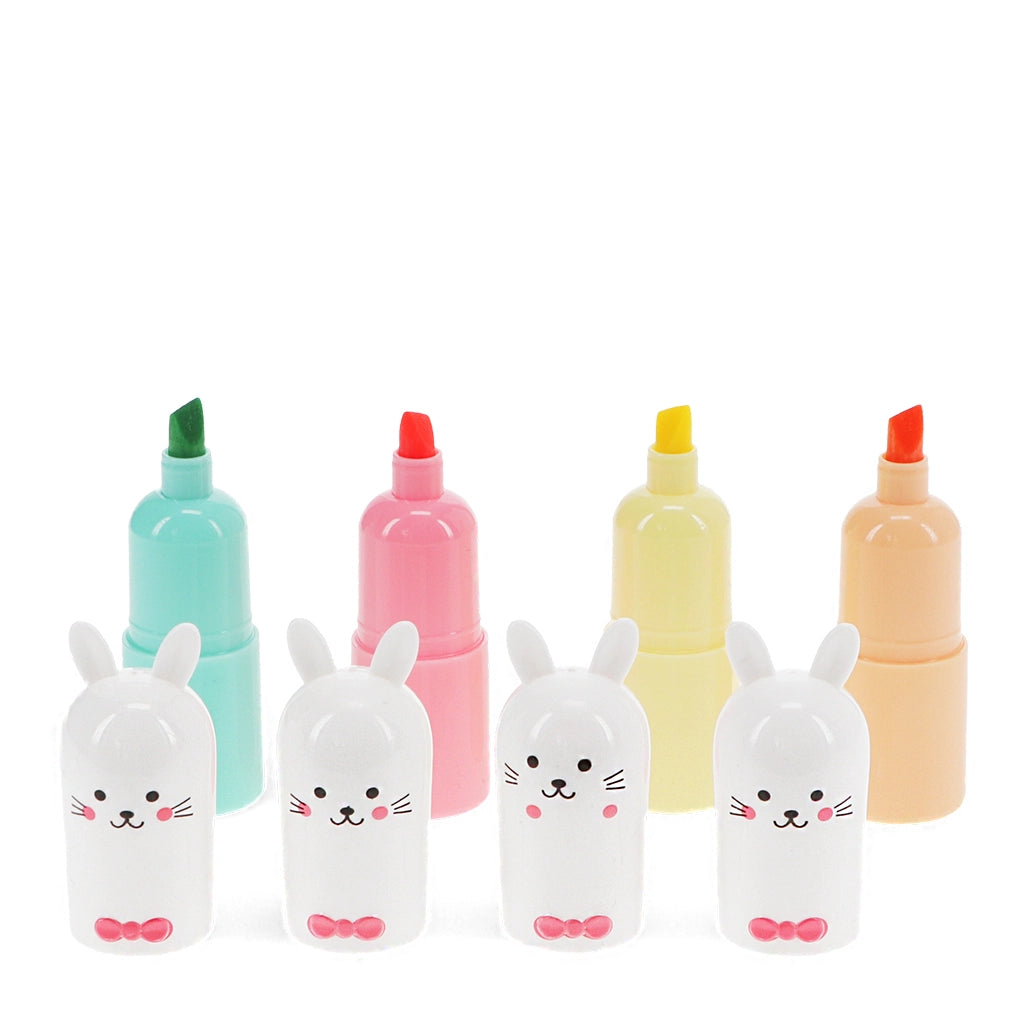 Lot de 4 mini surligneurs - Lapin