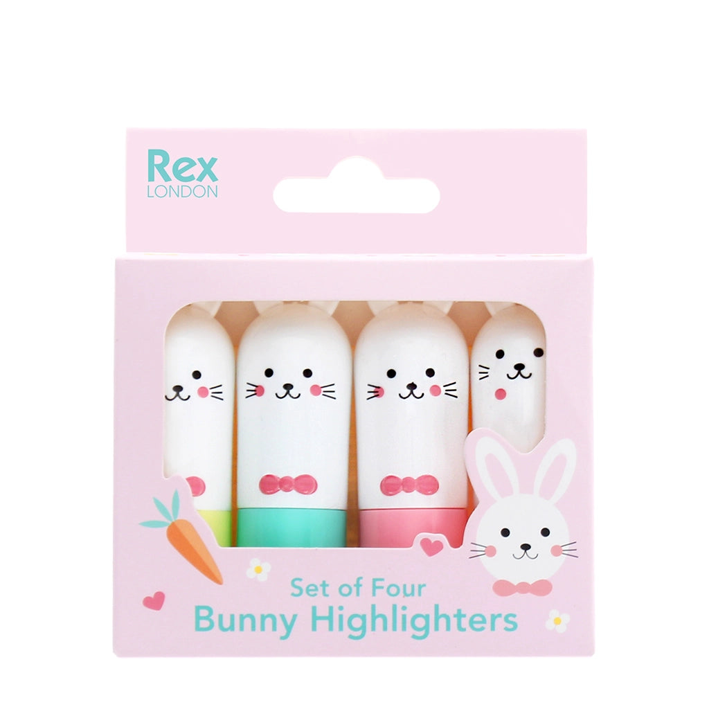 Lot de 4 mini surligneurs - Lapin