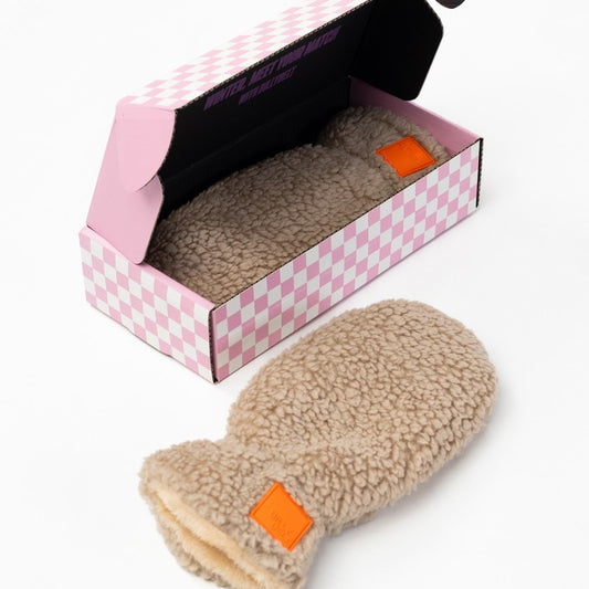 Moufles sherpa en polaire - Beige