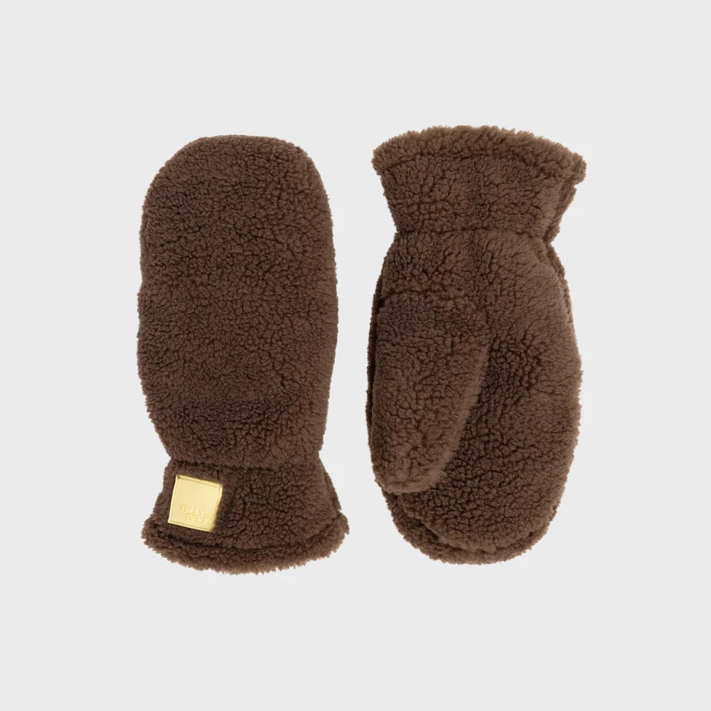 Moufles sherpa en polaire - Marron foncé