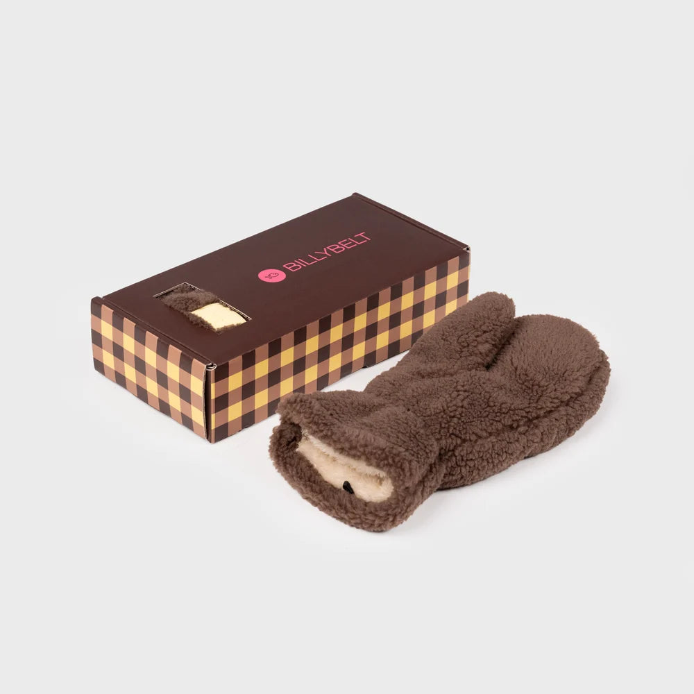 Moufles sherpa en polaire - Marron foncé
