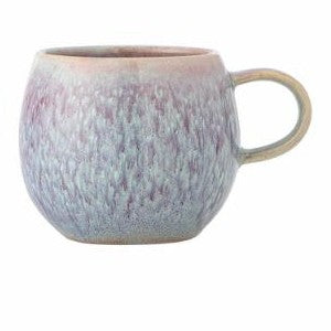 Mug rond en terre cuite Addison bleu/rose