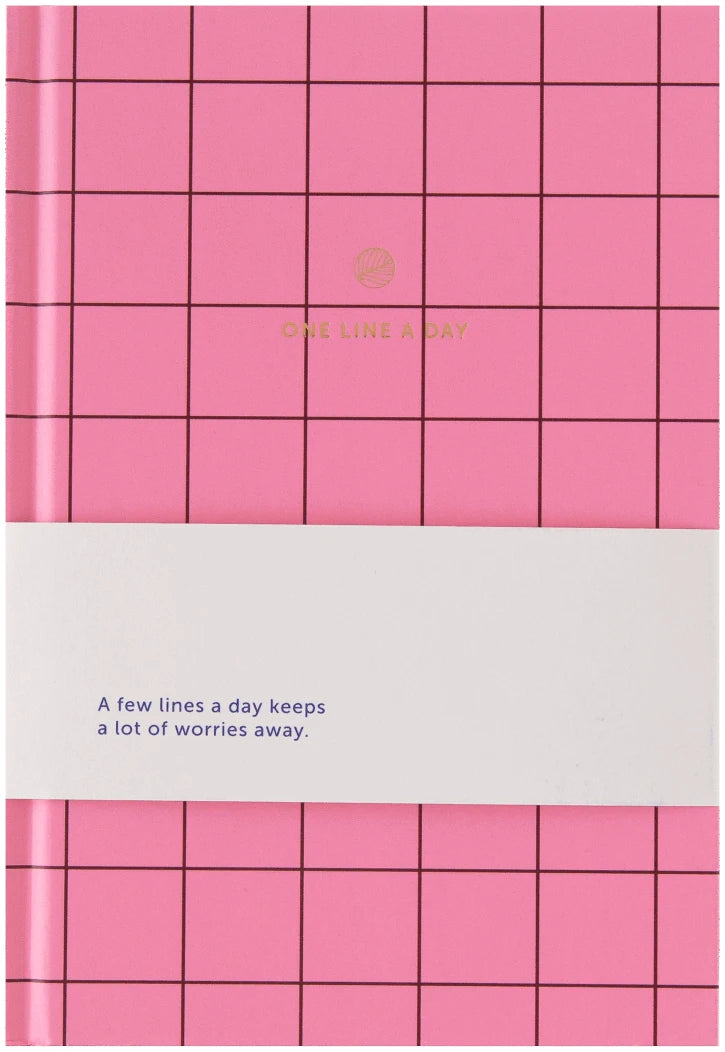 Journal Une ligne par jour - Quadrillé rose — A-Journal , Lyon