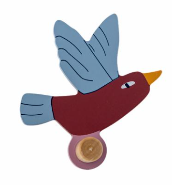Patère oiseau Lewi - Bordeaux ailes dépliées