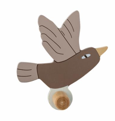Patère oiseau Lewi - Marron ailes dépliées