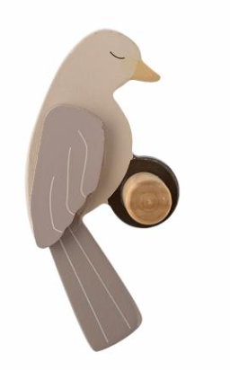 Patère oiseau Lewi - Marron très clair oeil fermé