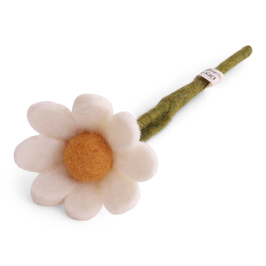 Petite anémone avec feuille - Blanc