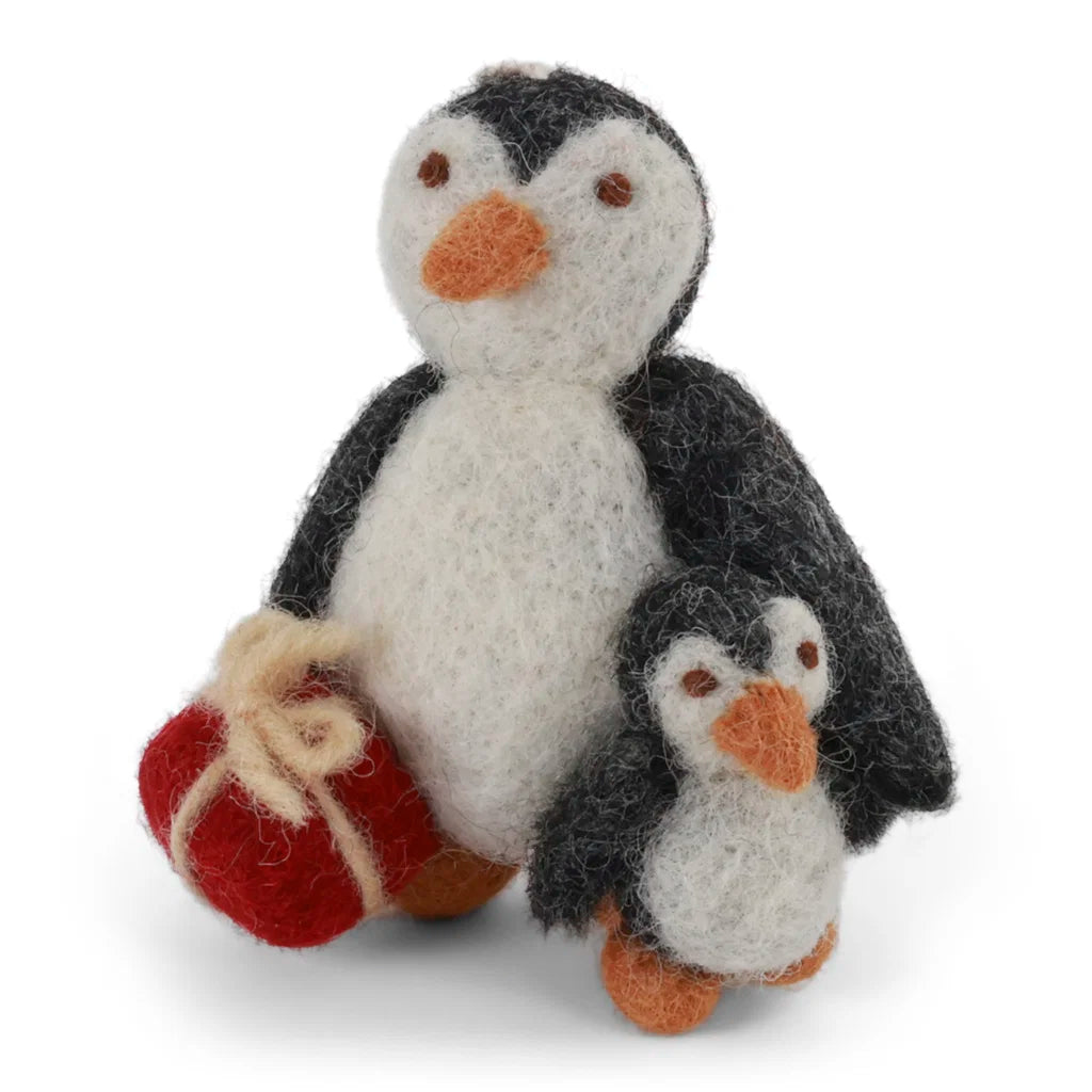 Pingouin avec bébé et cadeau