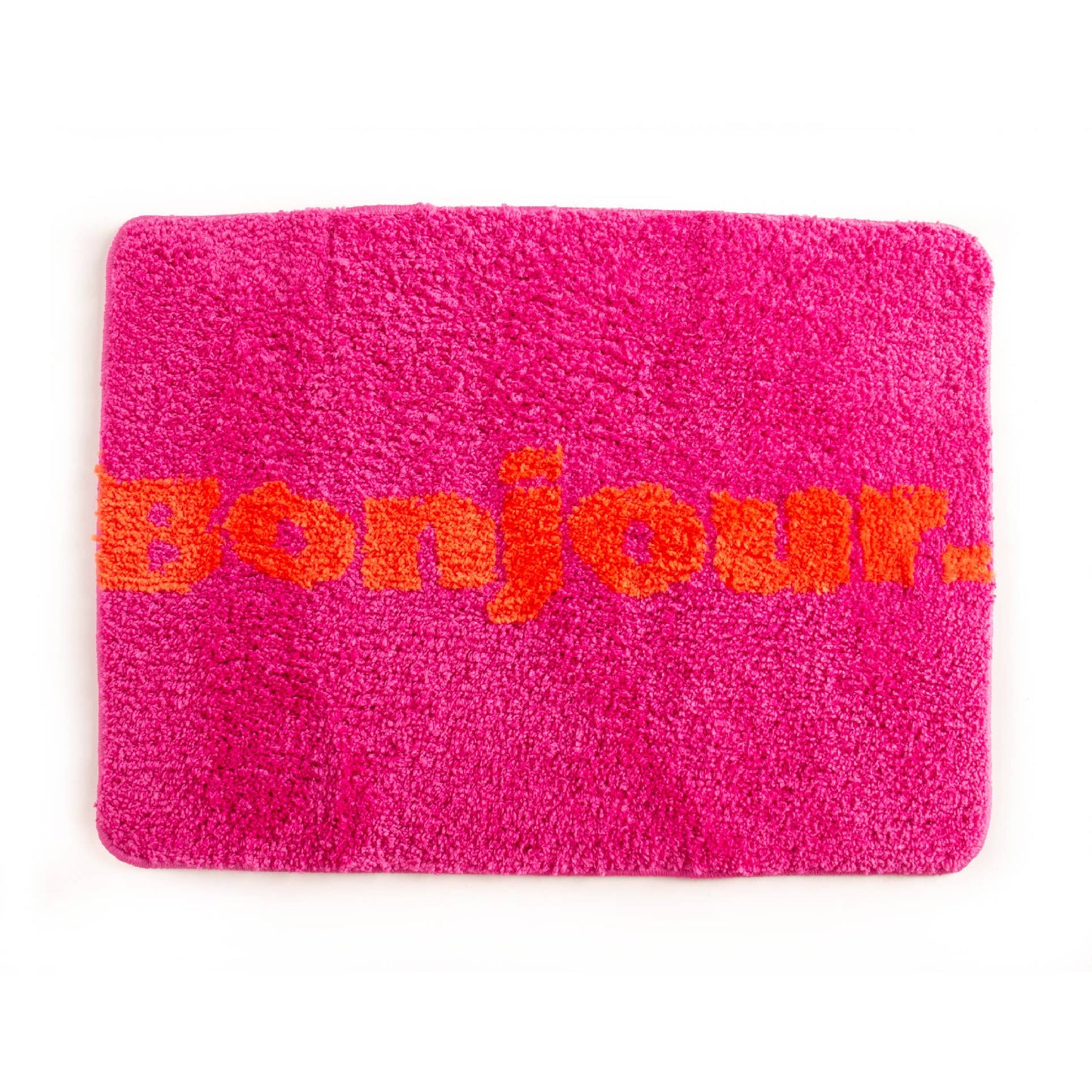 Tapis de bain - Bonjour rose