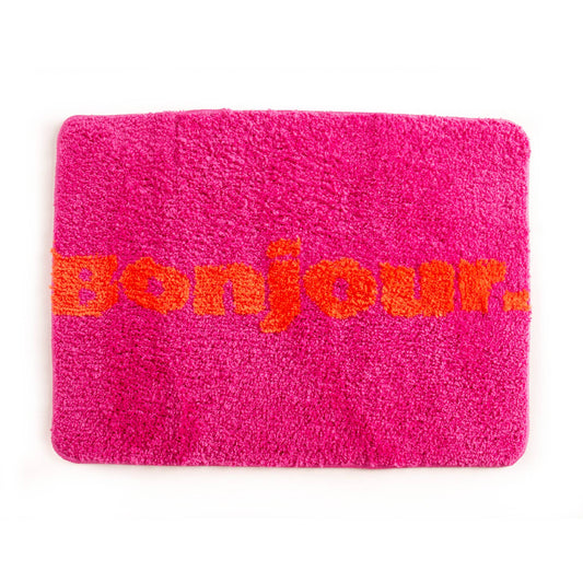 Tapis de bain - Bonjour rose