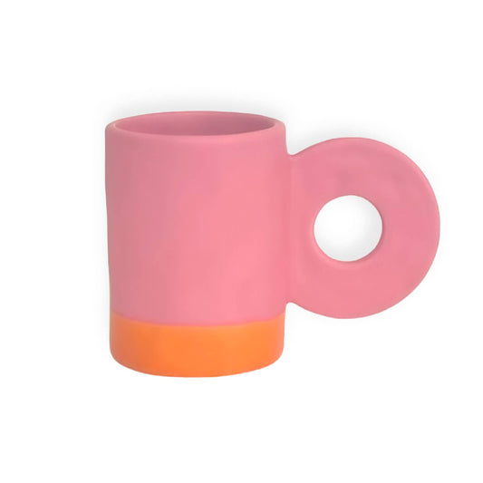 Mug anse ronde - rose/orange