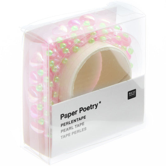 Masking tape perlé coeurs pastels