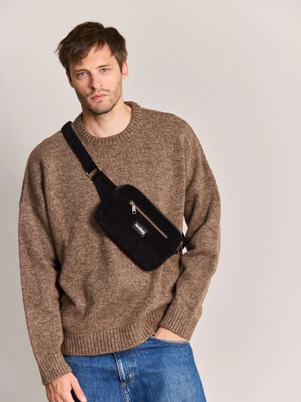Sac banane Harry - Velours noir