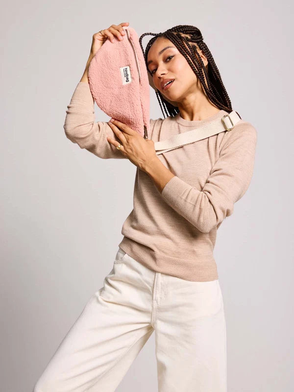 Sac banane Olivia - Teddy rose poudré