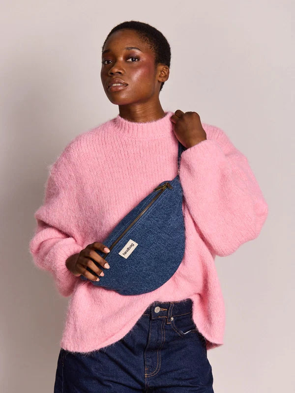 Sac banane Sasha - Denim bleu foncé